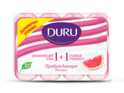 Duru 1+1 крем-мыло туал.4x80г Увлаж.крем и розовый грейпфрут (СЗТ new) - фото